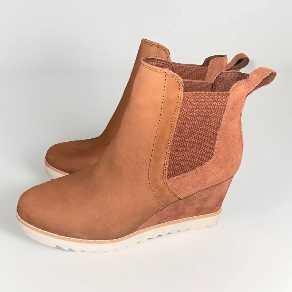TOMS Women's Maddie Wedge Boot size 7.5 Dark Ember Oiled
